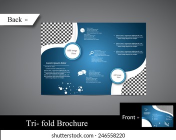 Blue Business Brochure with wave