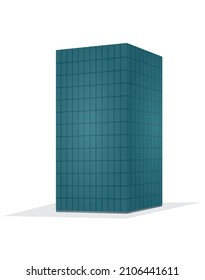 Blue business building. vector illustration