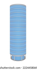 Edificio de negocios azul. ilustración vectorial