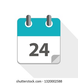 blue business calendar 24 icon vector illustration EPS10