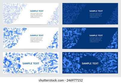 Blue business card abstract background. Vector illustration.