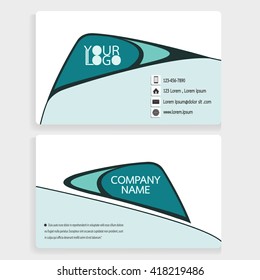 Blue business card design layout template vector. Easy to use and edit.