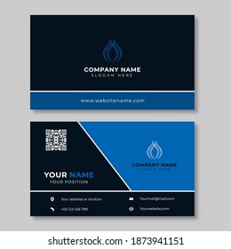 blue business card design template