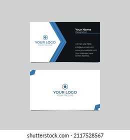 Blue business card design template