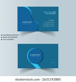 blue business  card design template