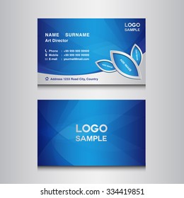 blue Business card design template vector illustration