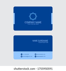 Vector de diseño de tarjetas de visita azul