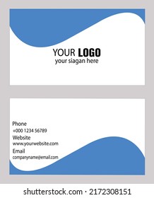 blue business card design vector