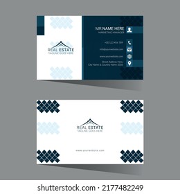 Blue Business Card Design Vector Template
Size: 3.5x2 inch with bleed 0.25 inch