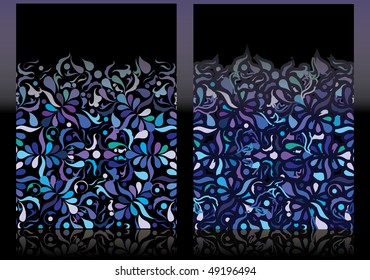 Blue business card with different elements, vector illustration eps 10.0