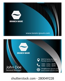 Blue business card template 