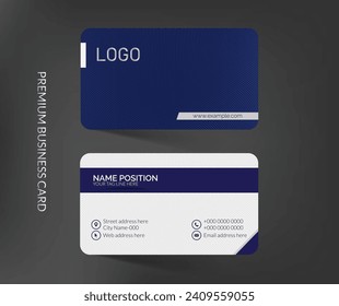 Blue business card template design, corporate visiting card design