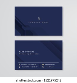 Blue business card template  flat design vector