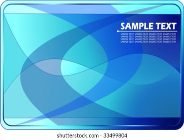 Blue business card - vector