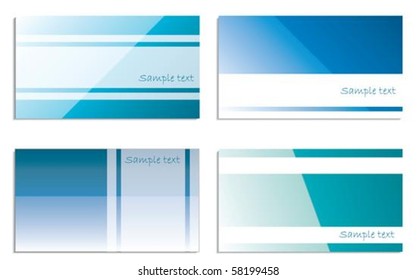 Blue business cards with color stripes