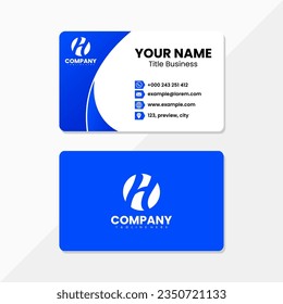 Blue business cards with gradations appear simple and elegant