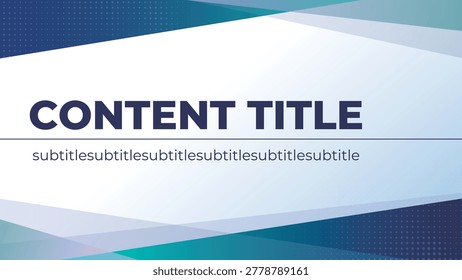 Blue business content title design template, abstract background for video thumbnails and presentation covers