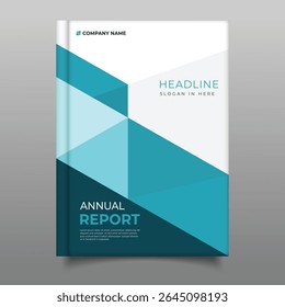 Blue Business corporate annual report cover template flyer triangle design