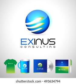 Blue business corporate logo design