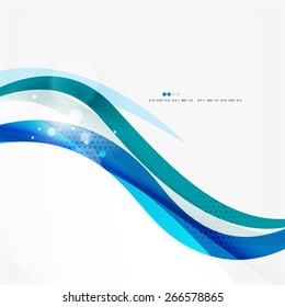 Blue business corporate professional wave line background