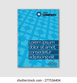 Blue business design with highlighted headline and pattern texture background. Vector eps10 illustration.