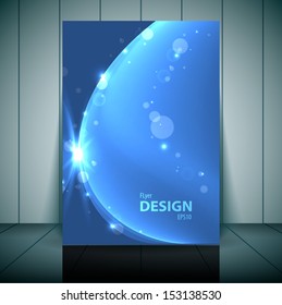Blue Business Flayer Template. Vector illustration for your presentation.