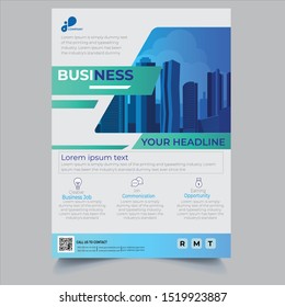 Blue business Flyer Template Layout Design. Corporate Business Flyer, Brochure, Annual Report, Catalog, Magazine Mockup. Creative Modern Bright Flyer Concept with Square Shapes, creative design