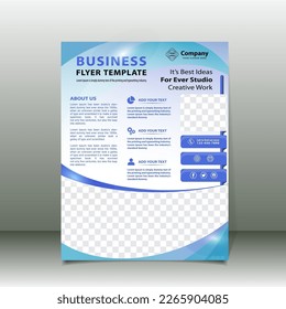 Blue business Flyer template with light background