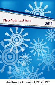 Blue business flyer template with text 