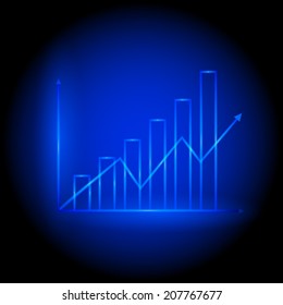 Blue Business Graph Abstract Background, Vector Illustration.
