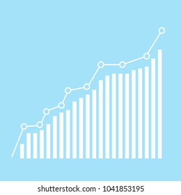 Blue Business graph show financial growth,