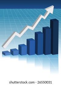 Blue Business Graph - vector illustration