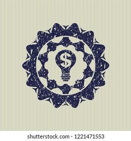 Blue business idea icon inside grunge seal
