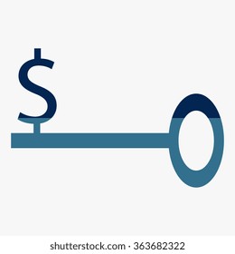 Blue Business Key Icon Vector