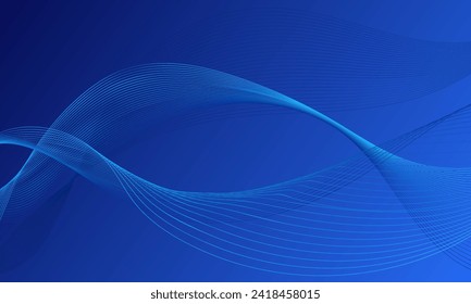 blue business lines wave curves on soft gradient abstract background