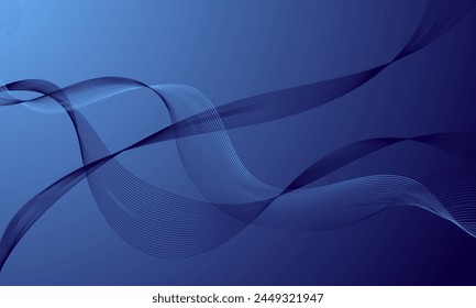 blue business lines wave curves with soft gradient abstract background