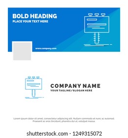 Blue Business Logo Template for Ad, advertisement, advertising, billboard, promo. Facebook Timeline Banner Design. vector web banner background illustration