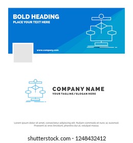 Blue Business Logo Template for Algorithm, chart, data, diagram, flow. Facebook Timeline Banner Design. vector web banner background illustration