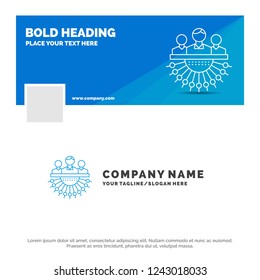 Blue Business Logo Template for Allocation, group, human, management, outsource. Facebook Timeline Banner Design. vector web banner background illustration