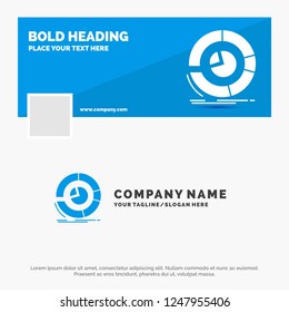 Blue Business Logo Template for Analysis, analytics, business, diagram, pie chart. Facebook Timeline Banner Design. vector web banner background illustration