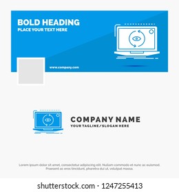 Blue Business Logo Template for App, application, new, software, update. Facebook Timeline Banner Design. vector web banner background illustration