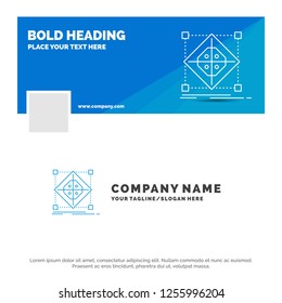 Blue Business Logo Template for Architecture, cluster, grid, model, preparation. Facebook Timeline Banner Design. vector web banner background illustration
