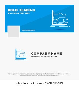 Blue Business Logo Template for Arrows, forward, graph, market, prediction. Facebook Timeline Banner Design. vector web banner background illustration