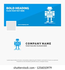 Blue Business Logo Template for autonomous, machine, robot, robotic, technology. Facebook Timeline Banner Design. vector web banner background illustration