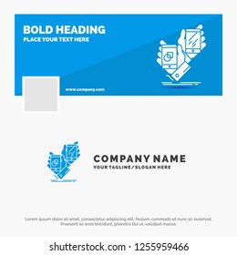 Blue Business Logo Template for Awareness, brand, package, placement, product. Facebook Timeline Banner Design. vector web banner background illustration