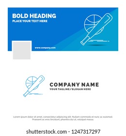 Blue Business Logo Template for baseball, basket, ball, game, fun. Facebook Timeline Banner Design. vector web banner background illustration