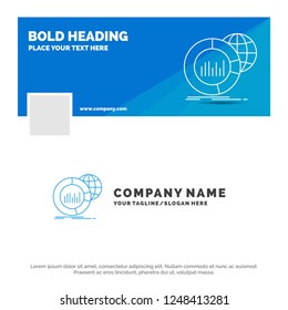 Blue Business Logo Template for Big, chart, data, world, infographic. Facebook Timeline Banner Design. vector web banner background illustration