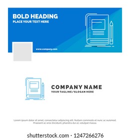 Blue Business Logo Template for Book, business, education, notebook, school. Facebook Timeline Banner Design. vector web banner background illustration