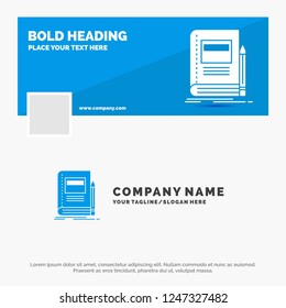 Blue Business Logo Template for Book, business, education, notebook, school. Facebook Timeline Banner Design. vector web banner background illustration