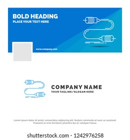Blue Business Logo Template for Buzz, communication, interaction, marketing, wire. Facebook Timeline Banner Design. vector web banner background illustration
